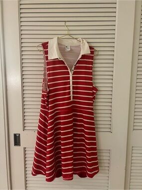 all in motion Pink & White Striped Polo Top